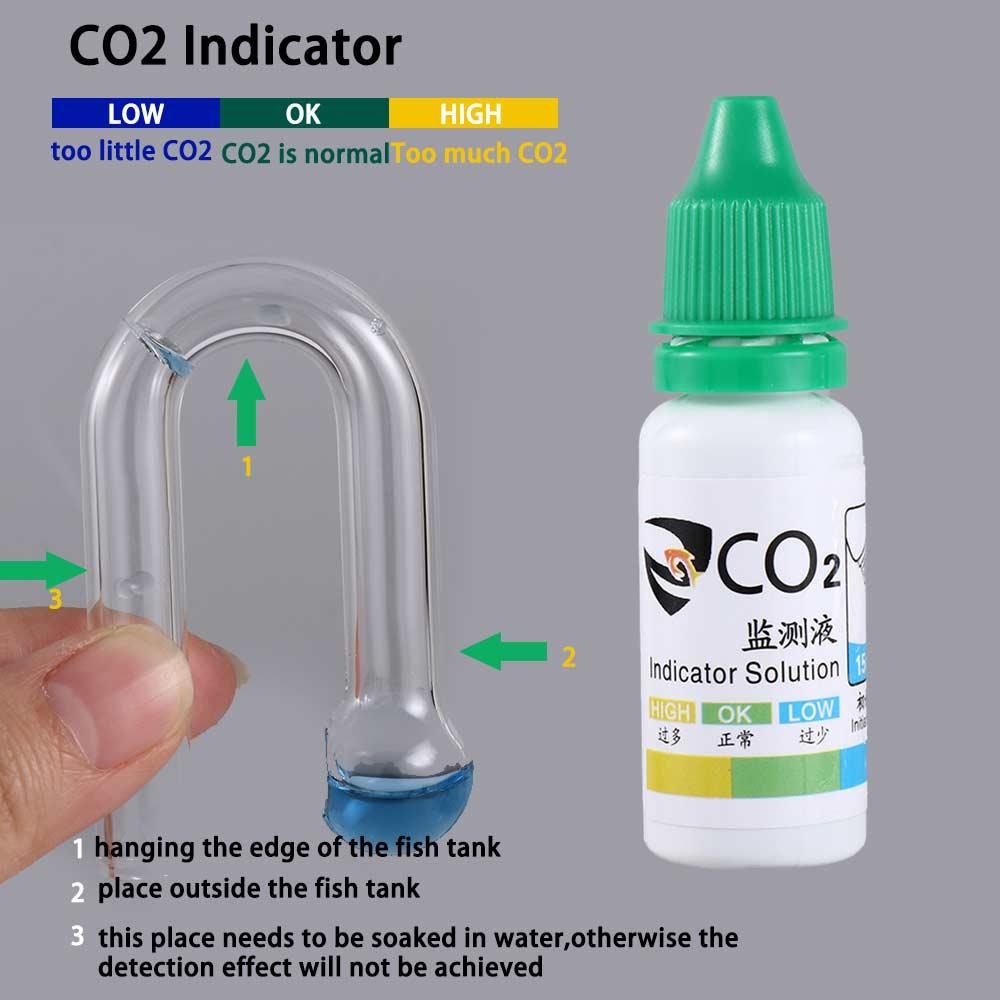 Glass Co2 Drop Checker - Tester trawy Monitor do akwarium dla