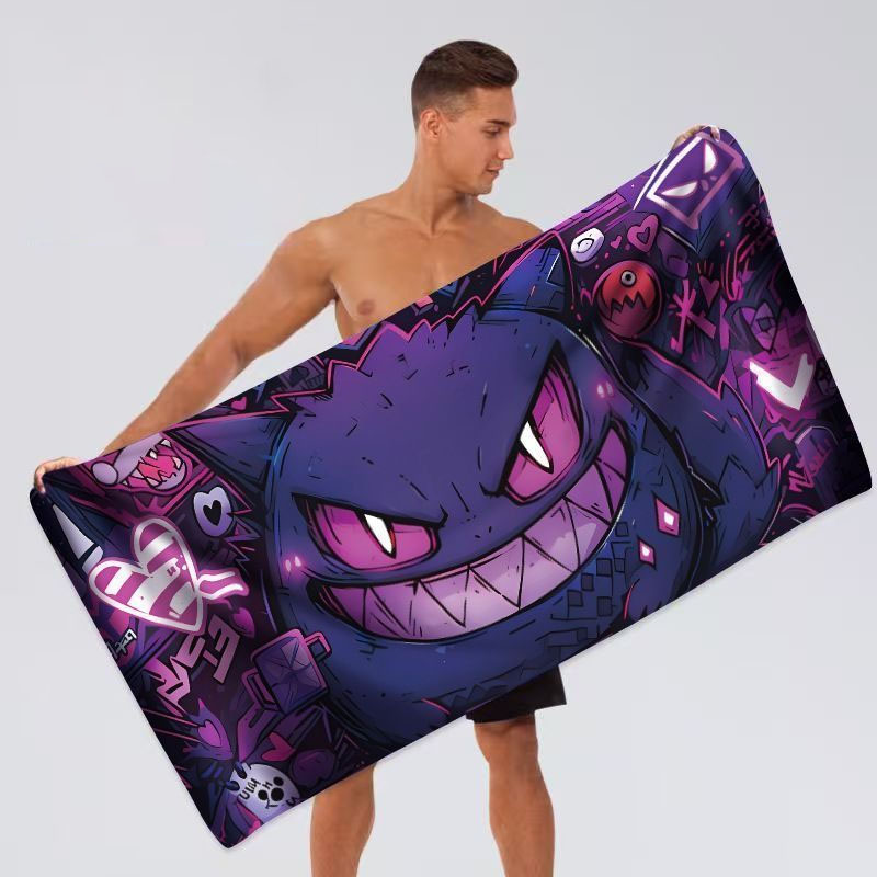 Aquarium Zombie - Ręcznik plażowy Potdemiel Pokémon Gengar, fioletowy